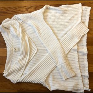 White Funnel Neck Long Sleeve Top